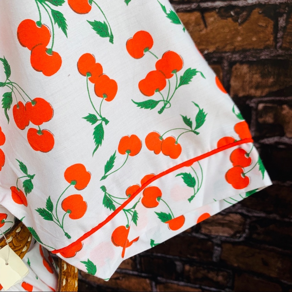 NWT Vintage 1970s Cherry Print Dress - Picture 5 of 8